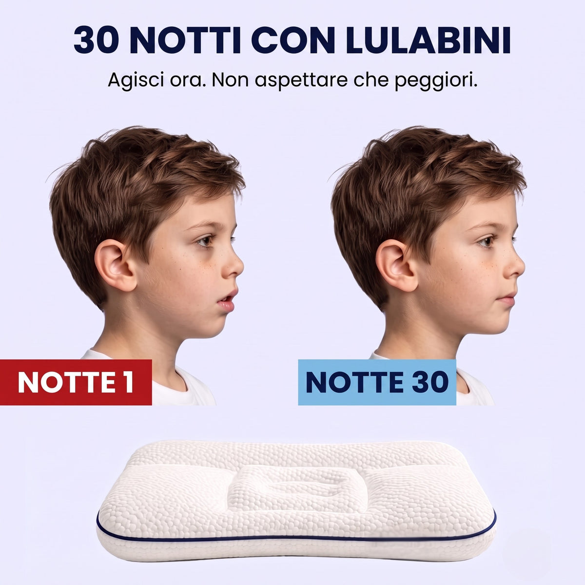 Prima e dopo: 30 notti con il cuscino per bambini LulaBini